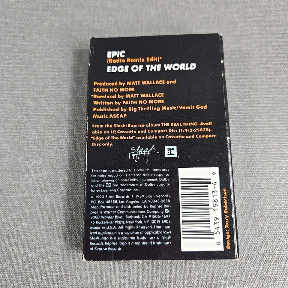 Faith No More Epic Edge Of The World Cassette Single Alternative Music 1989 Foto 2 de 4