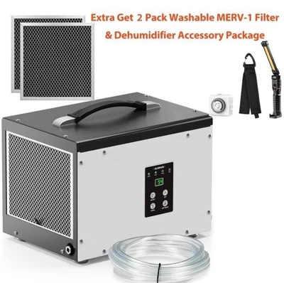 ALORAIR Crawl Space Basement Dehumidifier 70 Pint Dehumidifier with Pump - Image 1 of 4