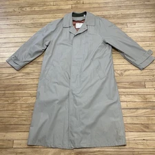 Towne London Fog Trench Coat Jacket Men 42 Reg Gray Zip Inner Lining Grunge 42R