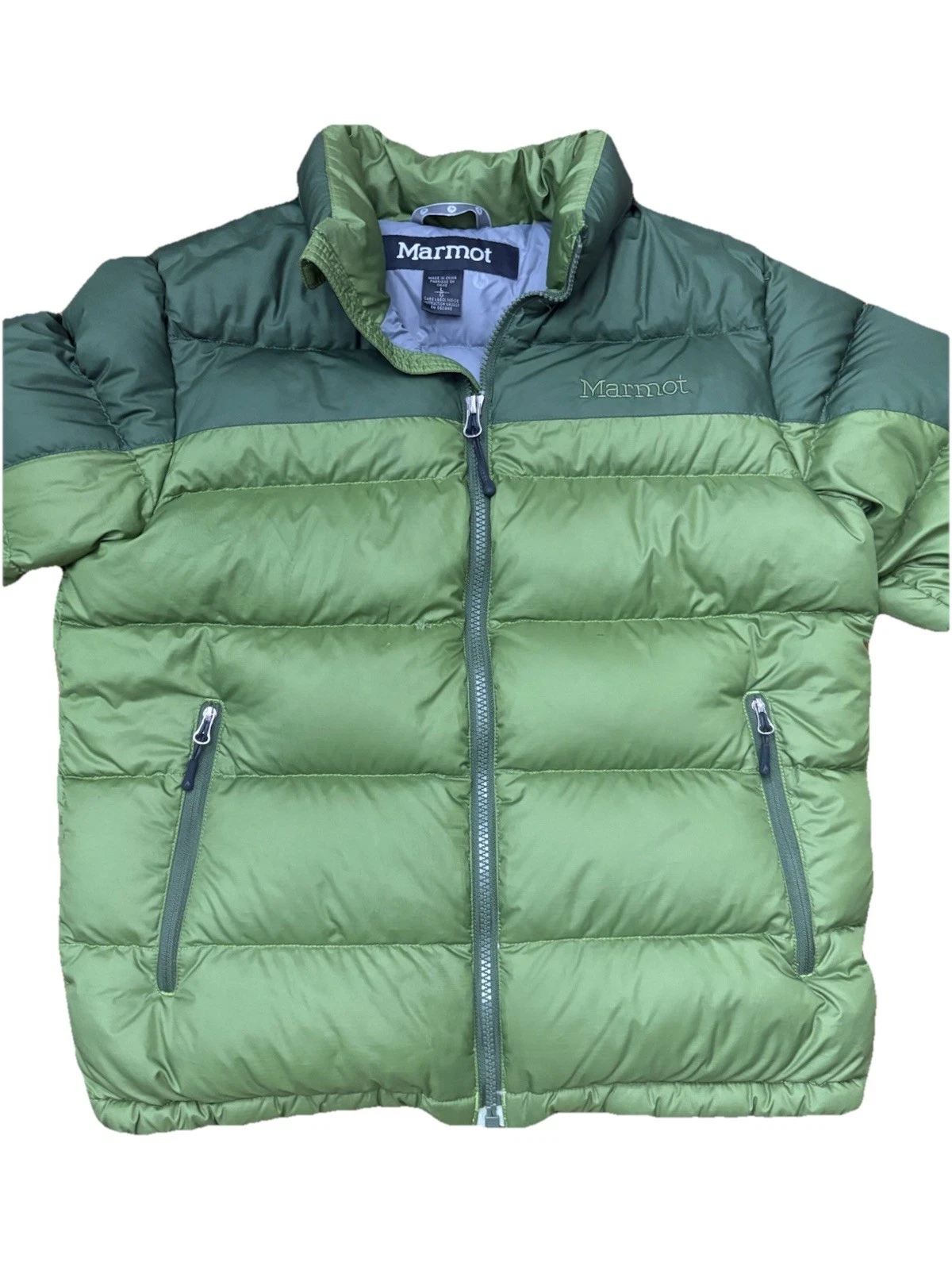 Marmot Goose Down Youth Children’s Large Puffer Coat Jacket Green Winter Ski