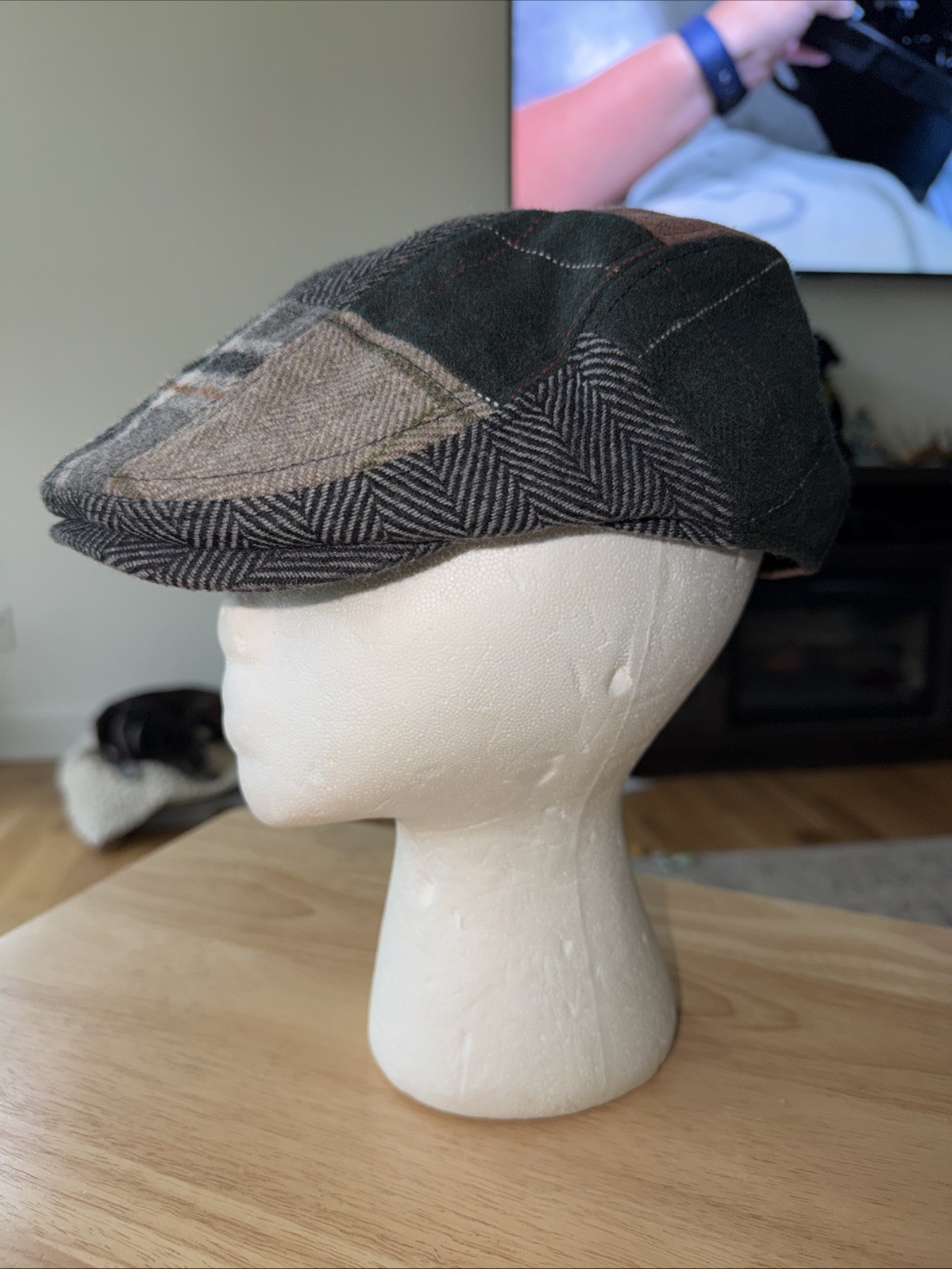 Boston Scally Co The Lad Patchwork Edition Flat Cap Newsboy Mens XL