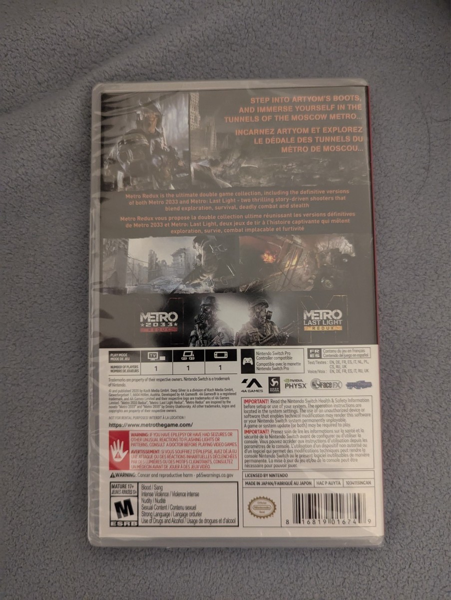Nintendo Switch - SWITCH★METRO REDUX 海外版 北米版★箱付・ソフト付★動作確認済 Amazon.com: Metro Redux (Nintendo Switch) : Video Games