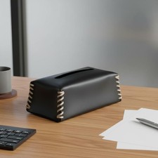 Handgewebte Taschentuchbox aus Leder leicht zu Reinigen
