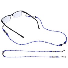 Beaded Eyeglass Chains for Women, Glasses Lanyard Sunglass Holder, Blue