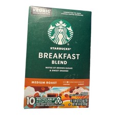 Starbucks Breakfast Blend K-Cup Pods Medium Roast Coffee 10 Count Keurig