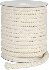 Tenn Well 8mm Cotton Rope, 66 Feet Braided Cord, 8MM x 66FT, Beige