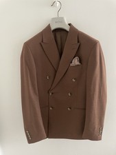 Moss Bros Men’s Brown Tailored Suit 40r Blazer 32r Waist