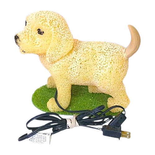 Vintage Puppy Dog Table Lamp Kids Night Light Melted Plastic Popcorn