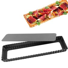 Cyimi Rectangular Tart Pan 14 Inch Nonstick 14" (Removable Bottom), Black