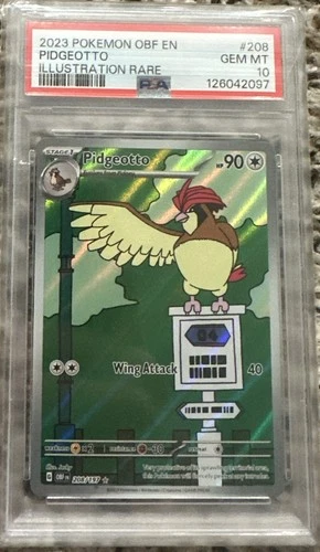 2023 Pokémon TCG Pidgeotto IR Obsidian Flames 208/197 PSA 10