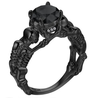 #ad #ad Rings for Women Gothic size 8 Black Rings Skull Ring Promise Rings Cubic Zir... $21.99