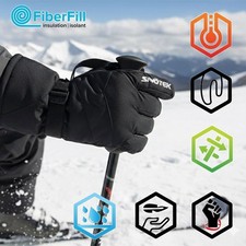 Snotek Men's Black Performance Ski Gloves White Logo ST217 S02 