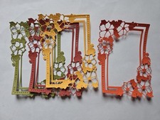4pcs. Fall Color Flowers cardstock Die cut fancy frames 3 7/8" 5".