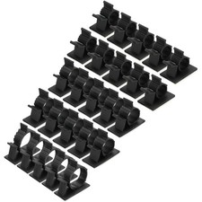 50Pcs Cable Management Clips, 8-25mm Dia Self Adhesive Nylon, Adjustable Black