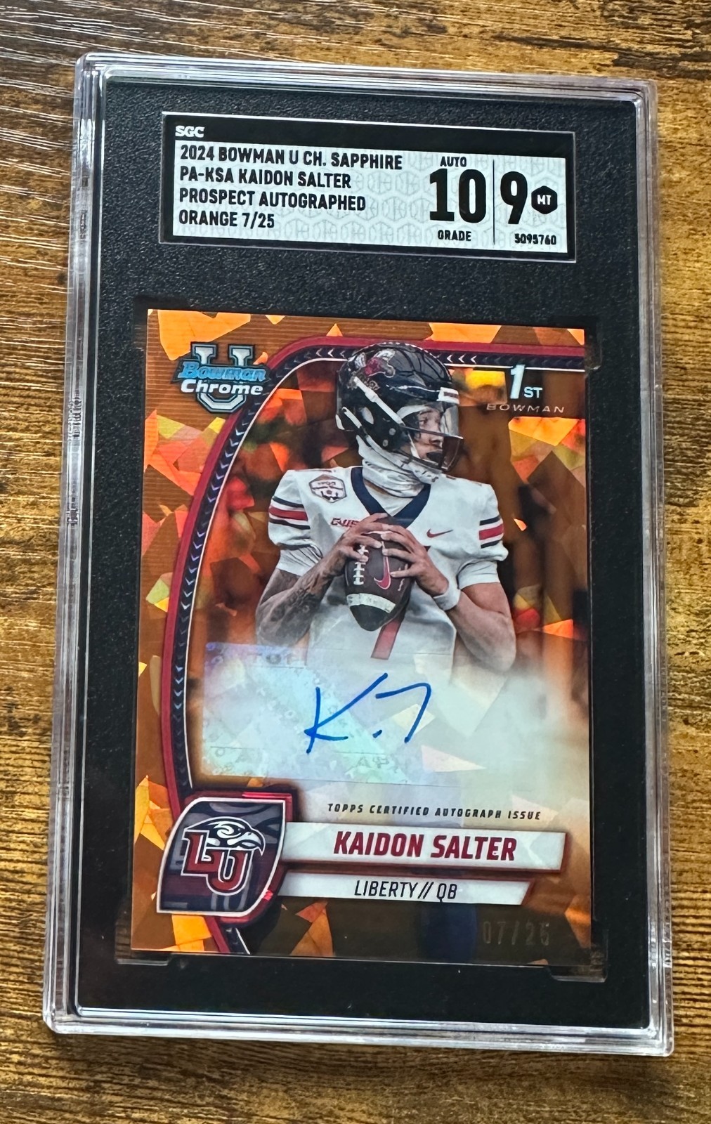 2024 Bowman U Chrome Sapphire Orange Kaidon Salter /25 RC SGC 10/9 #S5409