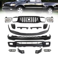 Front Bumper Cover Grille Black Kit Wheadlights Kit For 2001-2004 Toyota Tacoma
