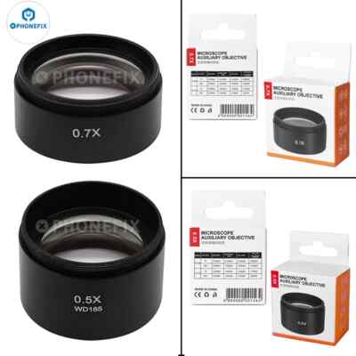 WD165 0.5X 0.7X 1.0X 2.0X Auxiliary Objective Lens Microscope Barlow Lens
