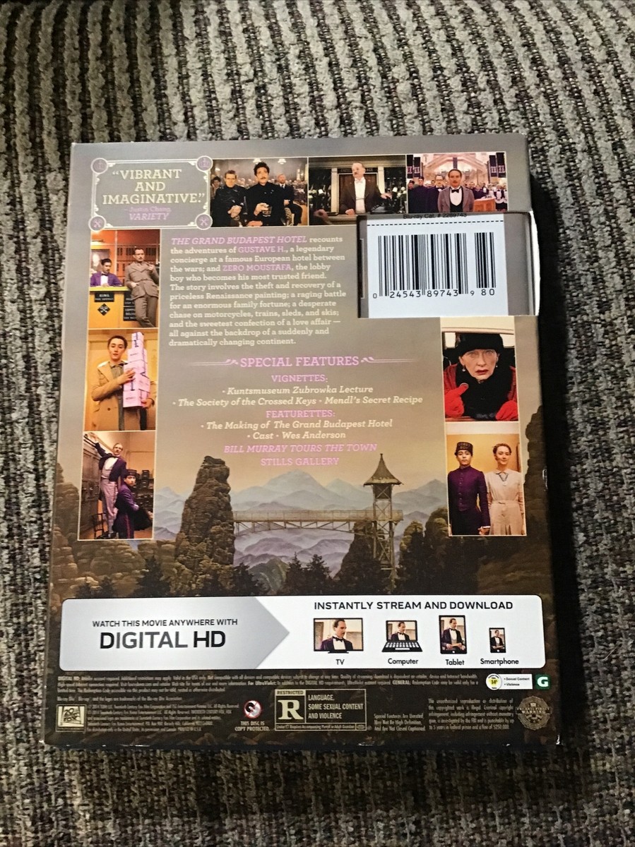 THE GRAND BUDAPEST HOTEL 2014 BLU-RAY RALPH FIENNES BILL MURRAY