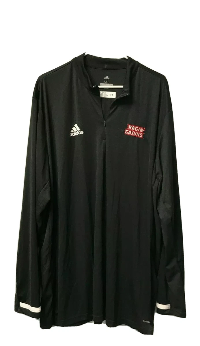 NWT Louisiana Ragin Cajuns Adidas Climacool 1 4 Zip L S Black