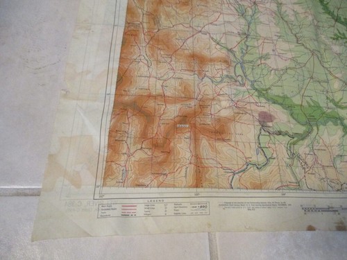 1944 WWII "The HUMP"~Mt OMEI/WEI~2 Sided ARMY Air Force PILOT~Cloth/Silk MAP~(G) - Picture 4 of 12