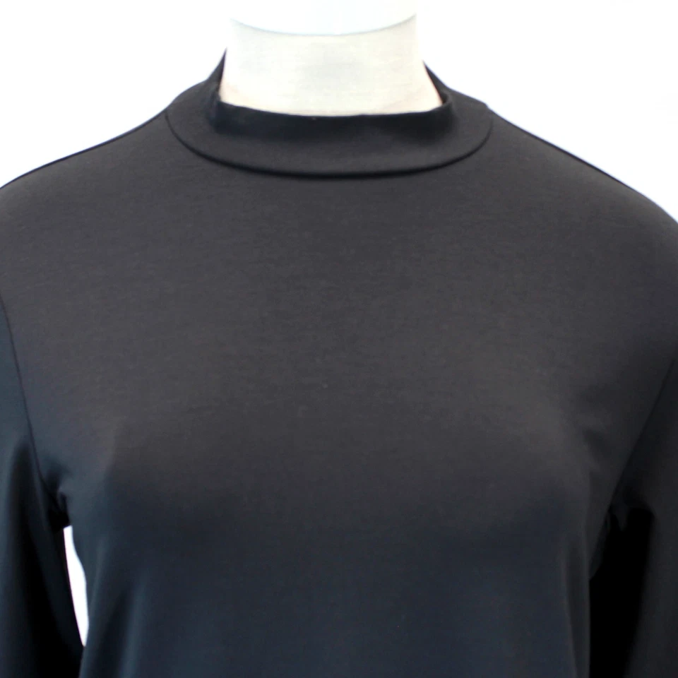 Blusa túnica larga cuello falso jersey negro talla grande Eileen Fisher 1X Foto 3 de 4