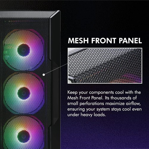 Elegant Gaming PC Case - i3 NEO Mid Tower with RGB Fans & Easy Access Design - Picture 5 of 11