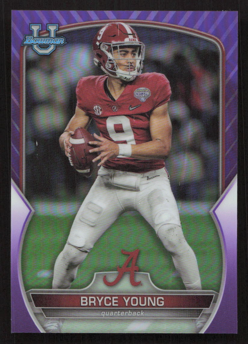 2022 Bowman University Chrome Bryce Young Purple Refractor #/399 #1 Card
