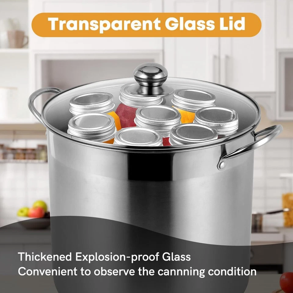 21.5 QT Stainless Steel Canning Pot with Lid Rack & Canning Tools Set Canning - Image 3 of 4
