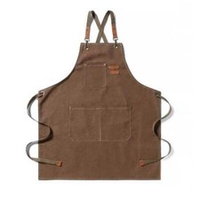Image of Heavy Duty Work Shop Apron with Pockets Men Women Waterproof Canvas Tool Apron