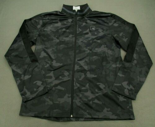 AND1 Jacket Mens Large Black Camouflage Full Zip Long Sleeve Activewear Adult L