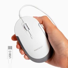 Macally Wired USB C Mouse for Mac & Windows -...