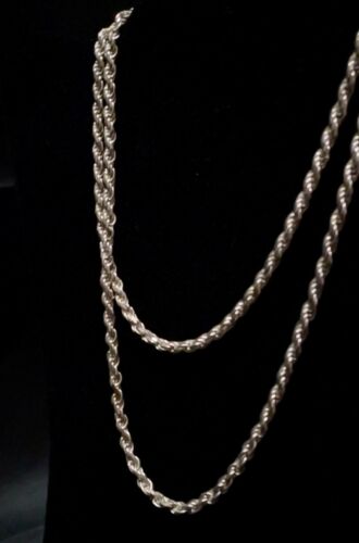 925 Sterling Silver rope chain necklace