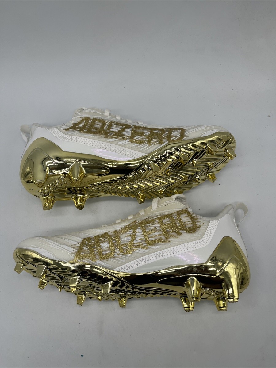 Adidas Adizero 12.0 White/Metallic Gold Football Cleats  display picture 1