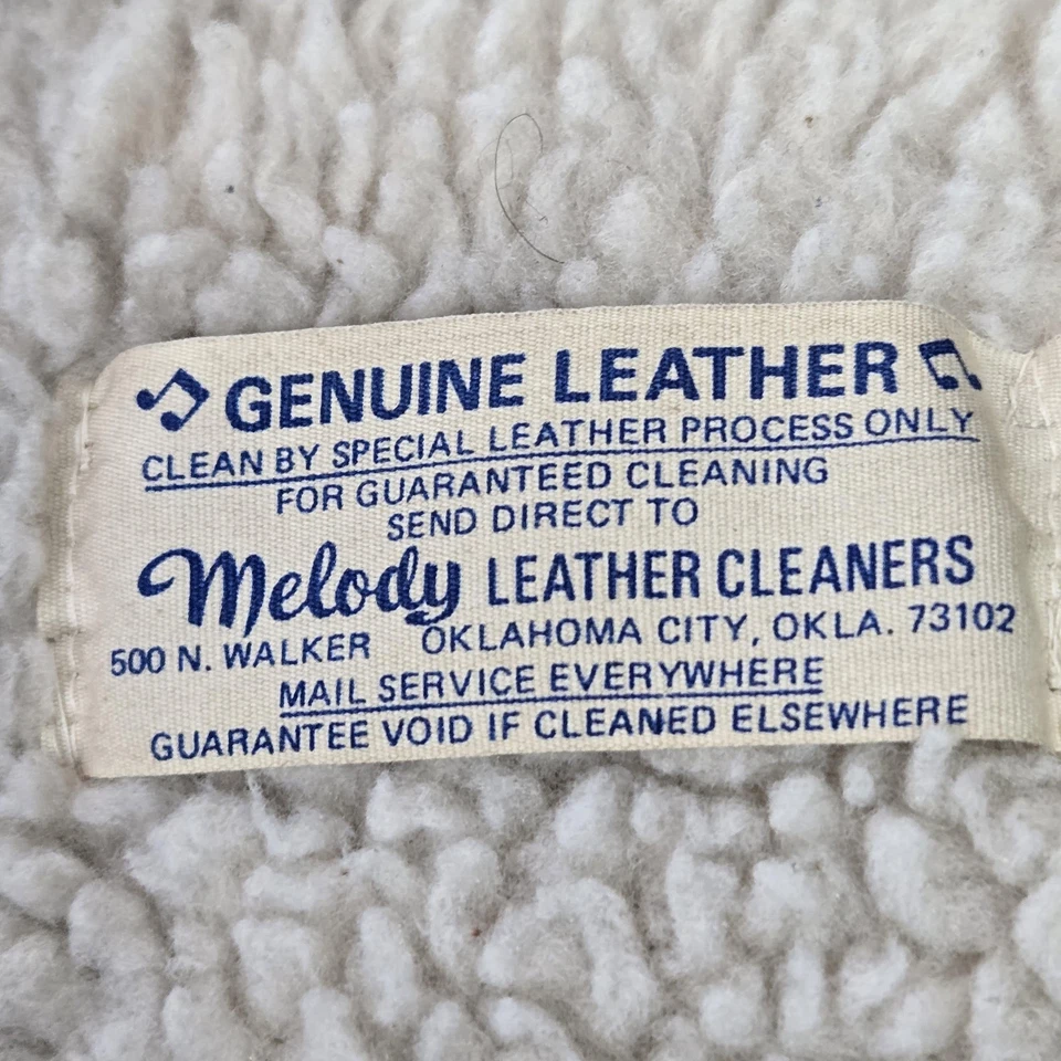 Chaleco DE COLECCIÓN Pioneer Wear Hombres 40 Marrón Años 80 Cuero Western Snap Sherpa LEER Foto 3 de 4