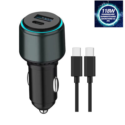 Xiaomi Mi Poco Redmi Note Fast Charge Kfz Autoladegerät 100W Usb C Ladedekabel
