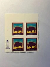 U. S. Plate Block SC 3468 American Buffalo MNH V1111 2001
