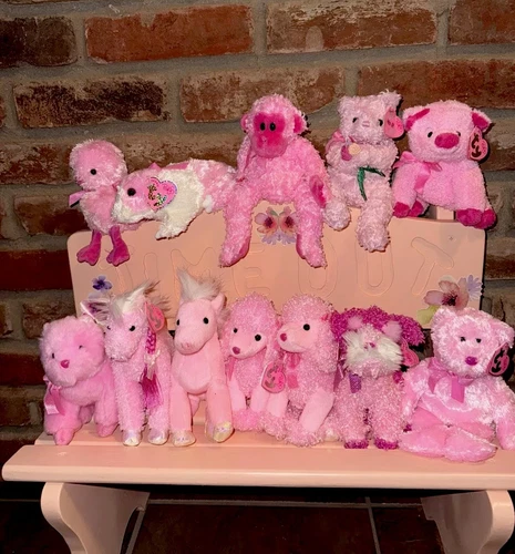 Vintage Lot of 12 Pinky Beanie Babies(9 With Tags) Rare Collection