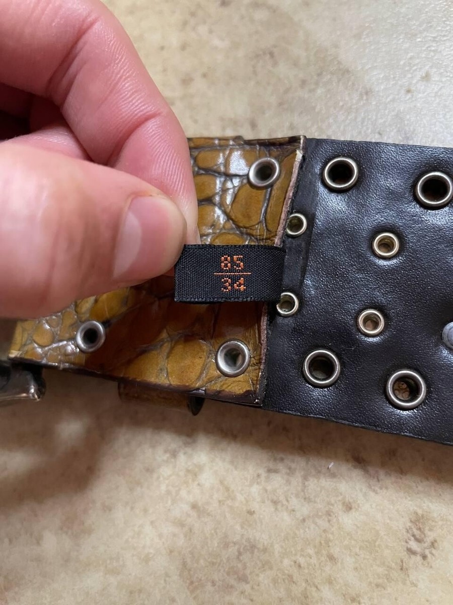 nanni レザーベルト 85/34 USED（2） RARE NANNI LEATHER BELT STUDDED WESTERN 85/34 LGB If Six Was