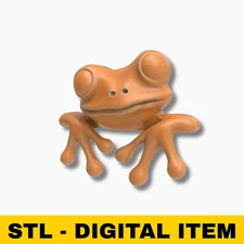 Cute Frog Wall Art STL File 3D Printable Fun Model for Resin or FDM Printing