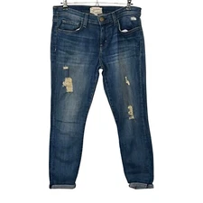 Current Elliott Jeans Sz 29 The Stiletto Skinny Ankle Distressed Niagara Destroy