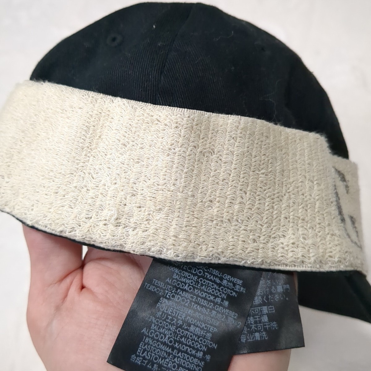 Gucci Unisex Black Canvas  Headband Gucci Cabardine Baseball Hat S 492545 1077 Gucci Unisex Black Canvas White Headband Cabardine Baseball  main image 4