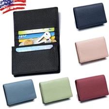 RFID Mens Slim Front Pocket Wallet Genuine Leather Bifold ID/Credit Card Holder