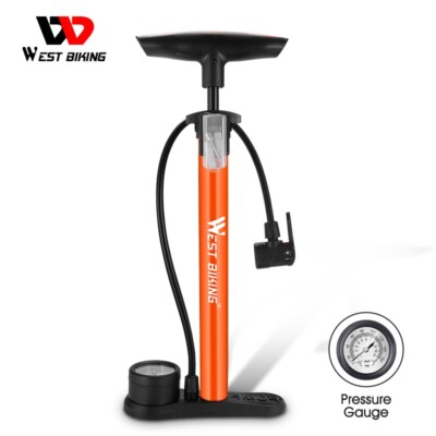 WEST BIKING 160PSI Fahrrad Pumpe Inflator Standpumpe Fahrradpumpe Manometer