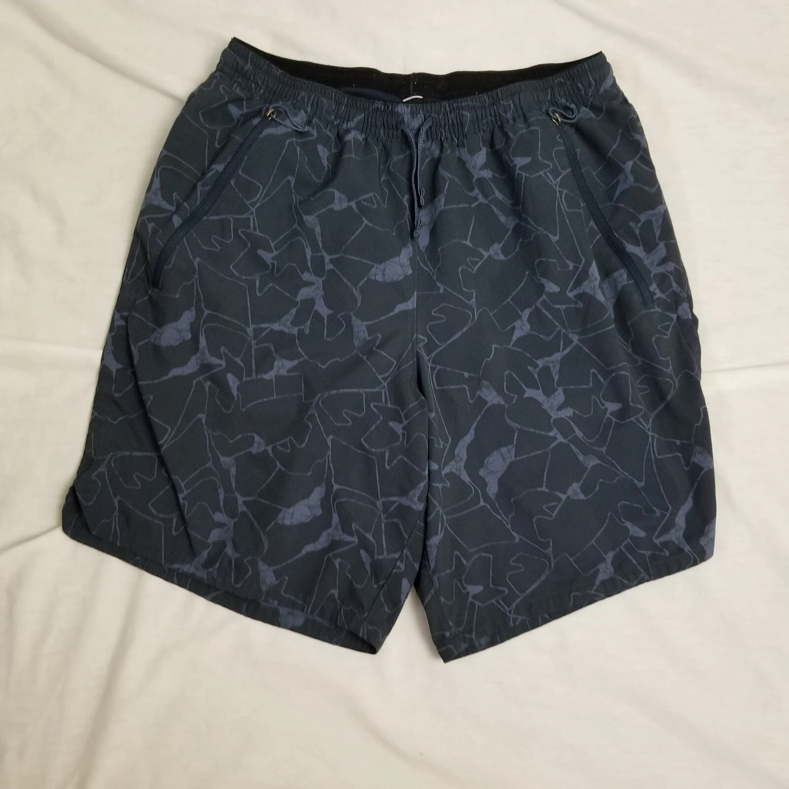 Patagonia Nine Trail Shorts 8" Inseam Blue Camouflage Pattern Print Mens Small
