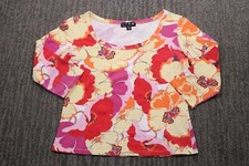 Y2K Vintage Floral Top Women's Medium USA Made Colorful AOP Art Nature
