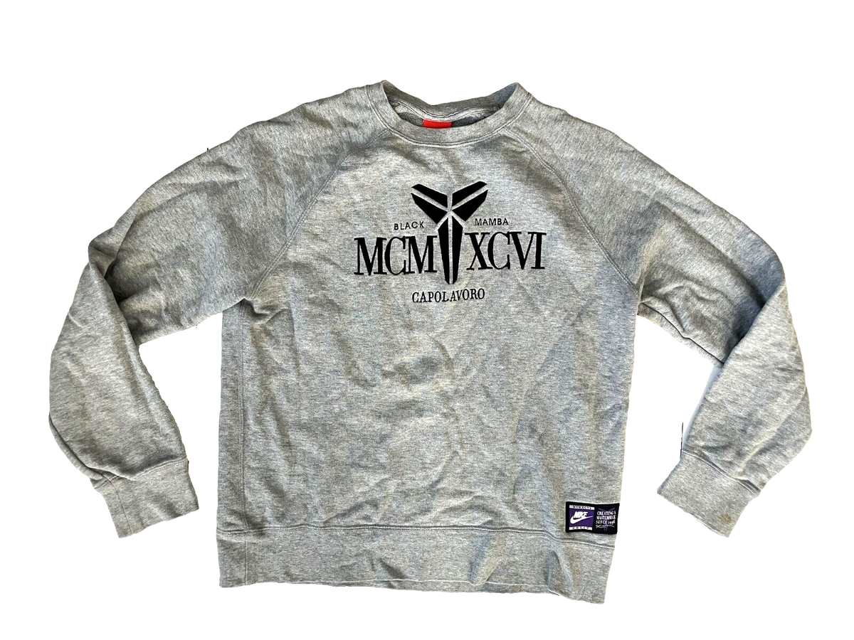 NIKE x BLACK MAMBA Gray Warm KOBE BRYANT CAPOLAVORO SWEATSHIRT Gym