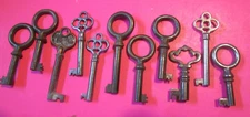 Antique LOT OF 11 OPEN BARREL SKELETON KEY BOW FANCY Padlock MORE LISTED