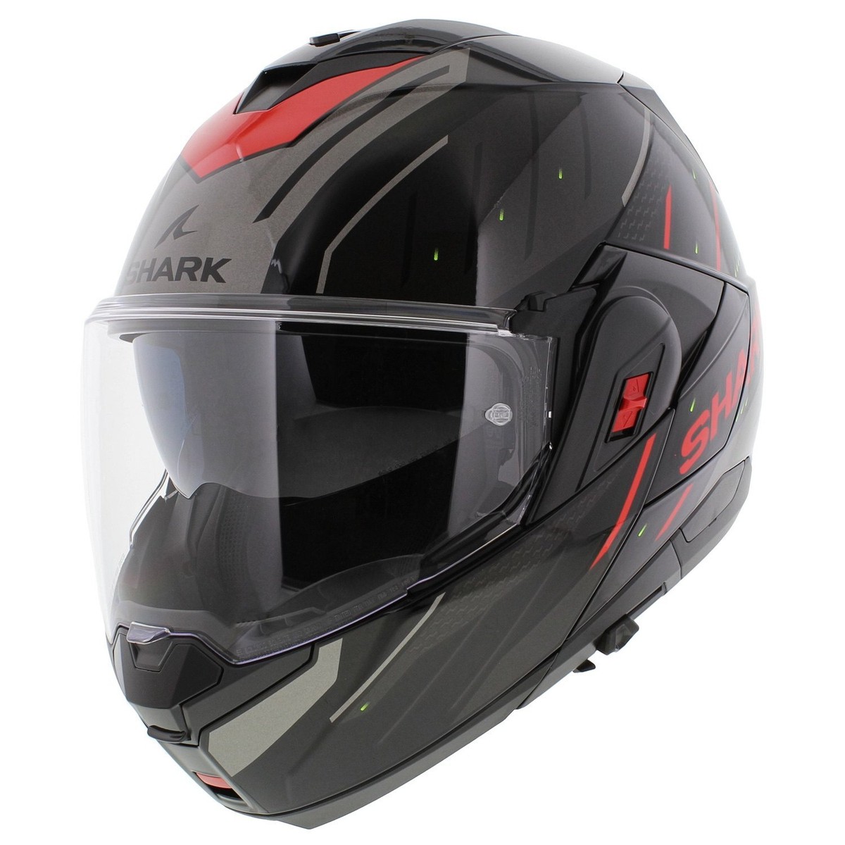 Shark Oxo Modular Helmet Rydger Gloss Black Silver Red