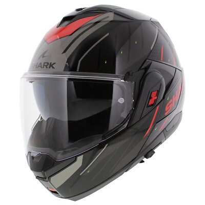 Shark Oxo Modular Helmet Rydger - Gloss Black Silver Red | eBay