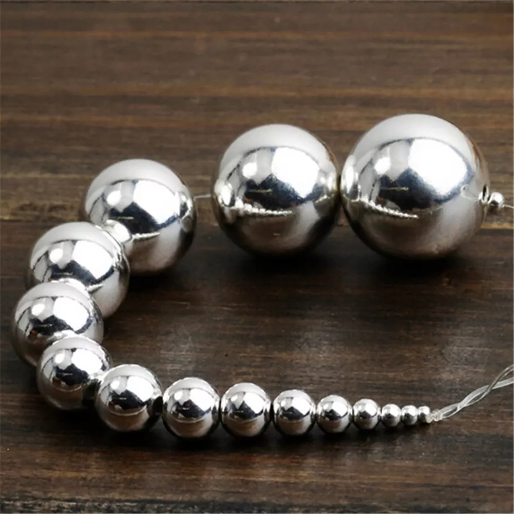 10mm Seamless Round, Sterling Silver Beads (5 Pieces)